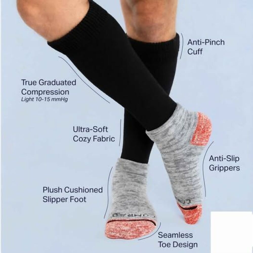Comrad CozyGrip Compression Slipper Socks - M - Picture 5 of 6